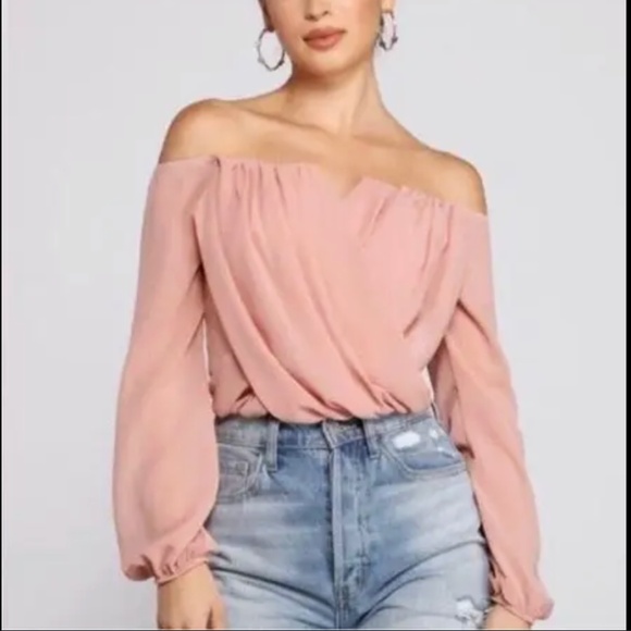Pink Off The Shoulder Blouse - Picture 1 of 5